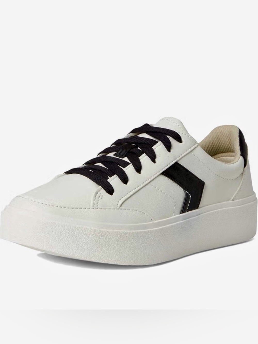 EUC DR. SCHOLL’S Madison Lace Comfort Sneakers White/Black Lace-Up 8M Worn 1x!